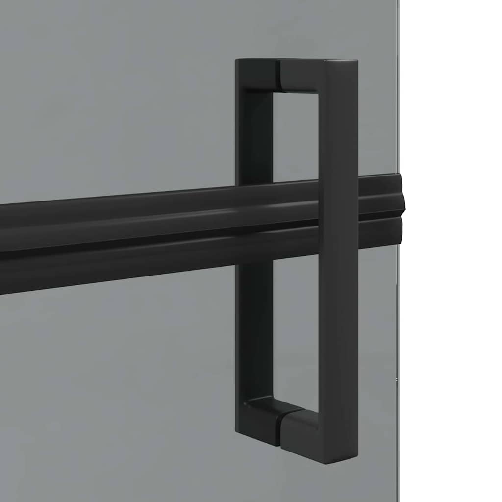 Walk-In Shower Wall Folding Black 90 x 6.5 x 190 cm