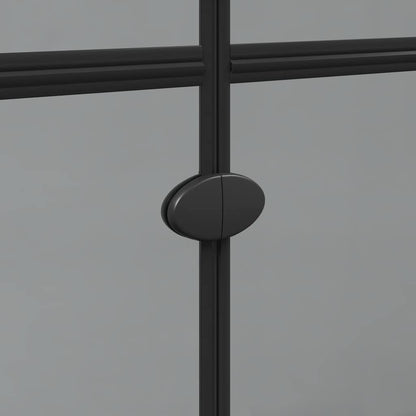 Walk-In Shower Wall Folding Black 90 x 6.5 x 190 cm
