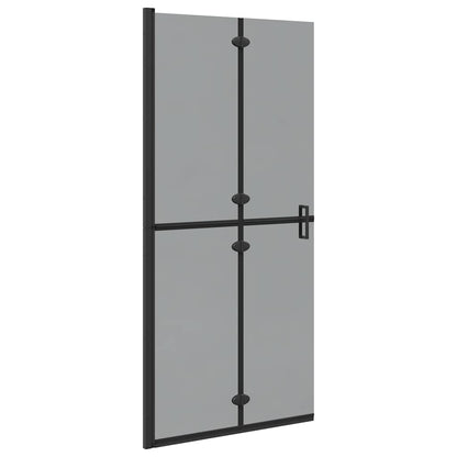 Walk-In Shower Wall Folding Black 90 x 6.5 x 190 cm