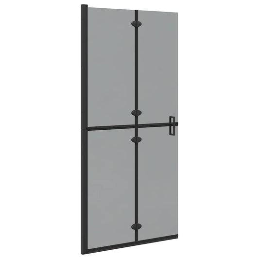 Walk-In Shower Wall Folding Black 90 x 6.5 x 190 cm