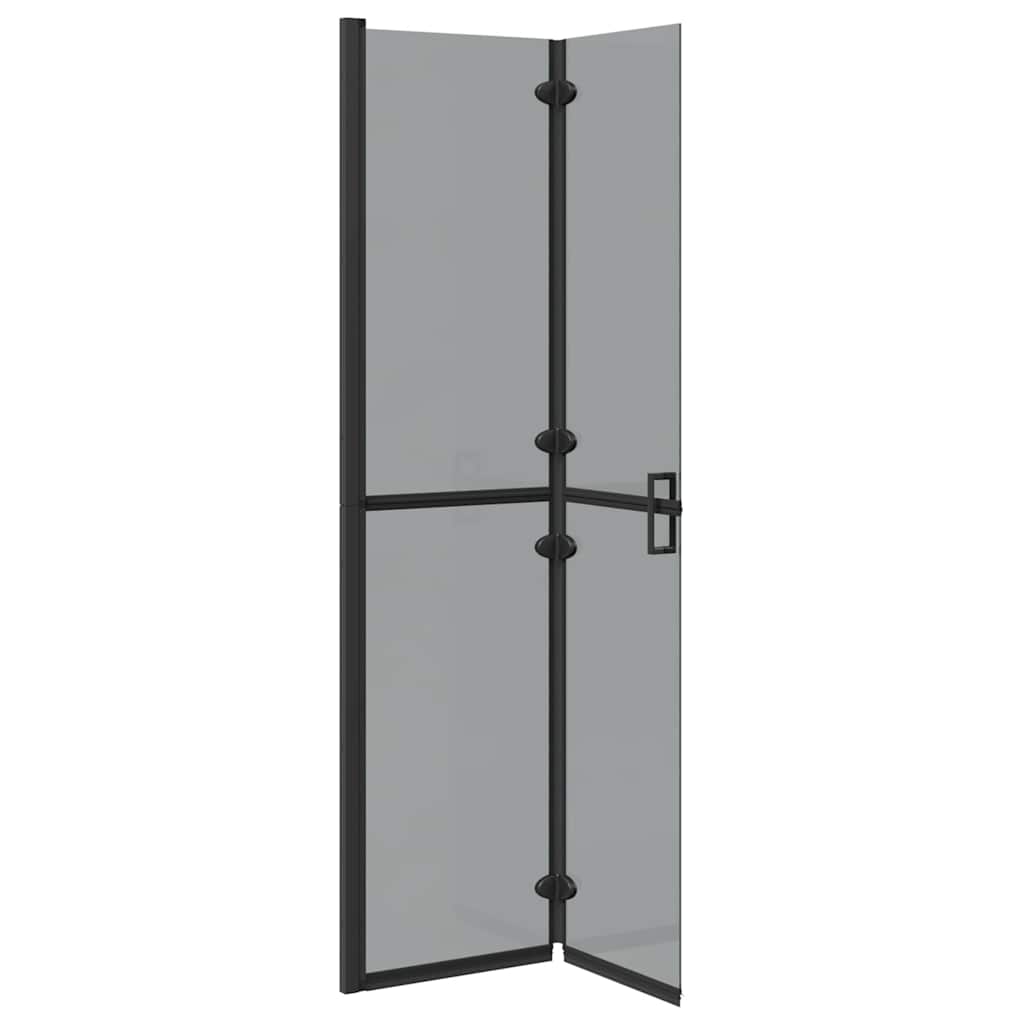 Walk-In Shower Wall Folding Black 90 x 6.5 x 190 cm