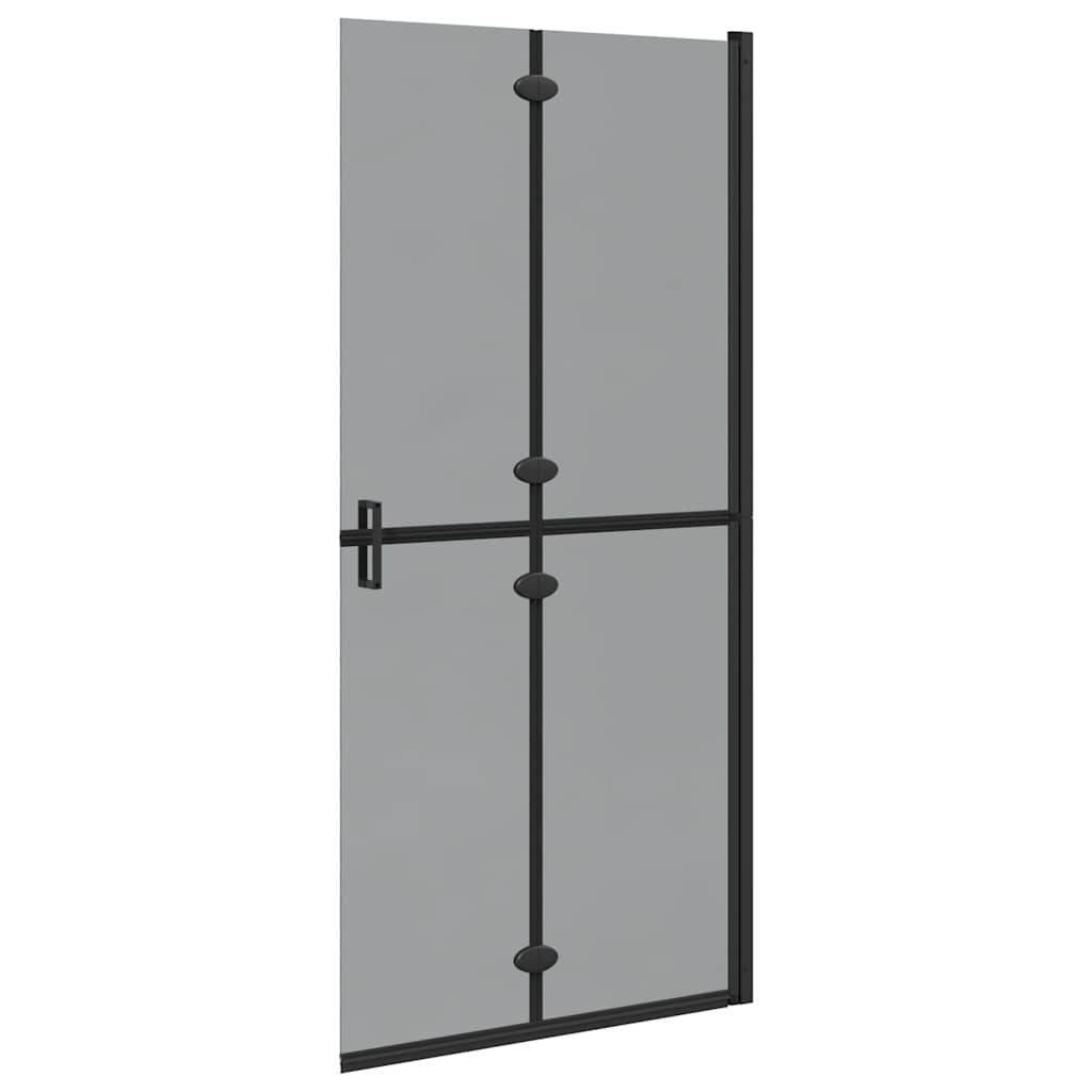 Walk-In Shower Wall Folding Black 90 x 6.5 x 190 cm