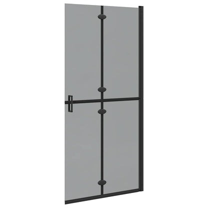 Walk-In Shower Wall Folding Black 90 x 6.5 x 190 cm
