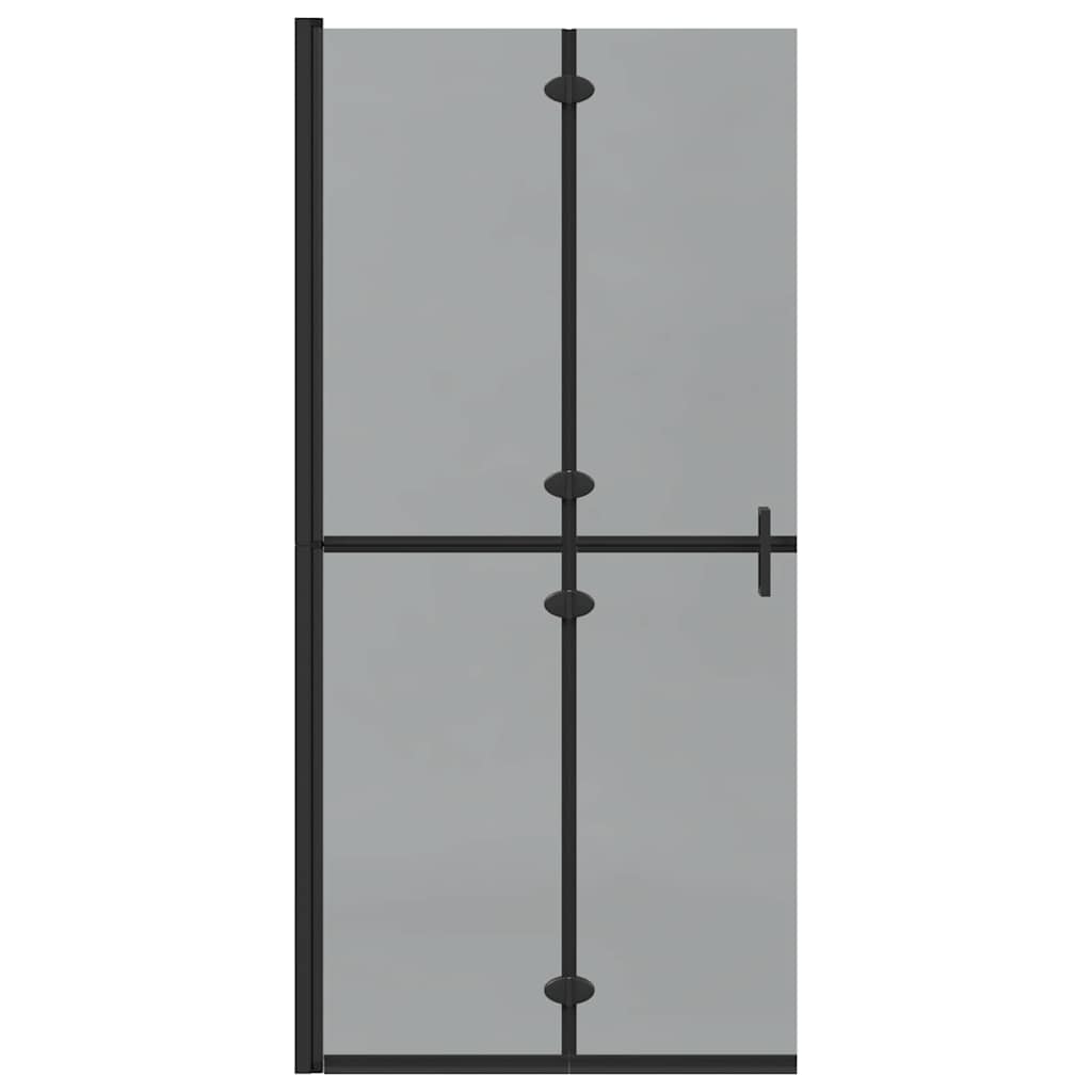 Walk-In Shower Wall Folding Black 90 x 6.5 x 190 cm