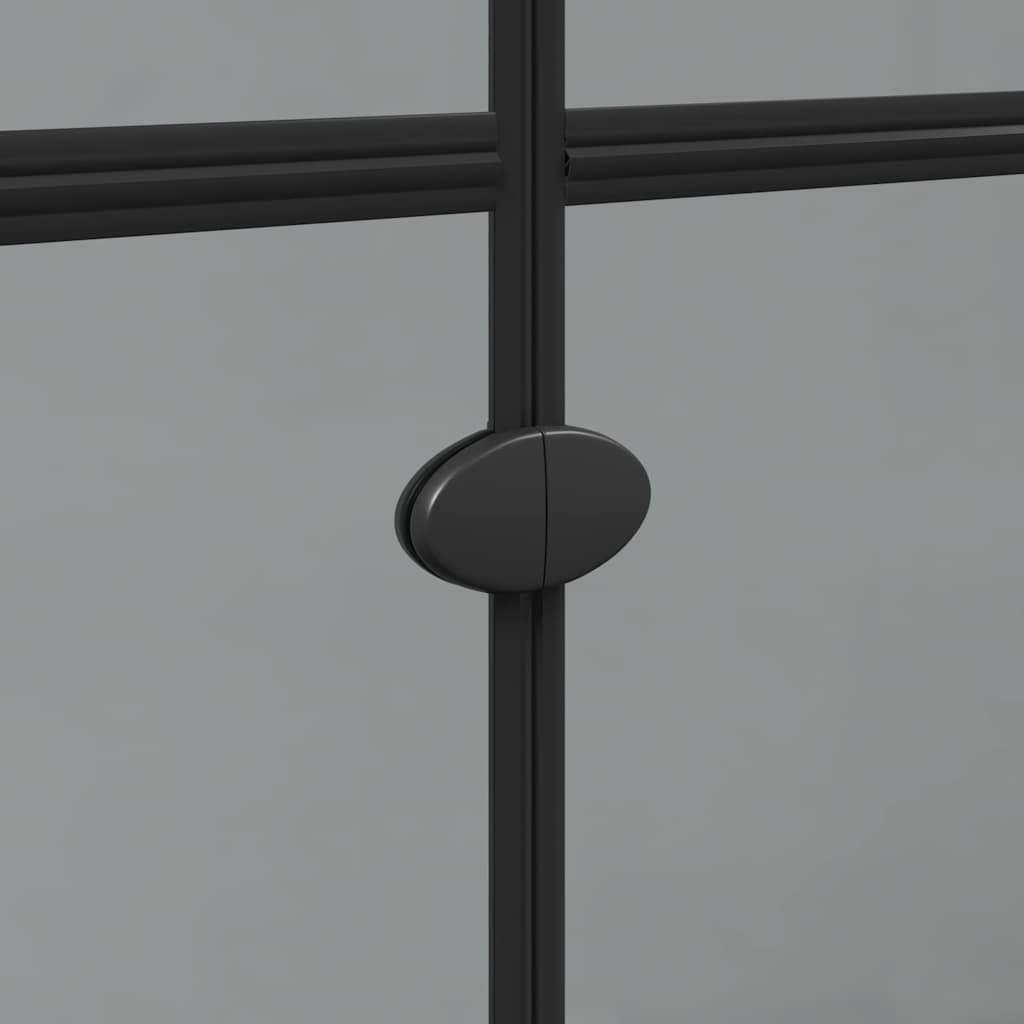 Walk-In Shower Wall Folding Black 100 x 6.5 x 190 cm