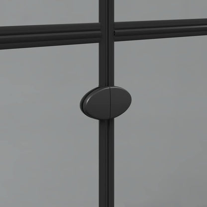 Walk-In Shower Wall Folding Black 100 x 6.5 x 190 cm