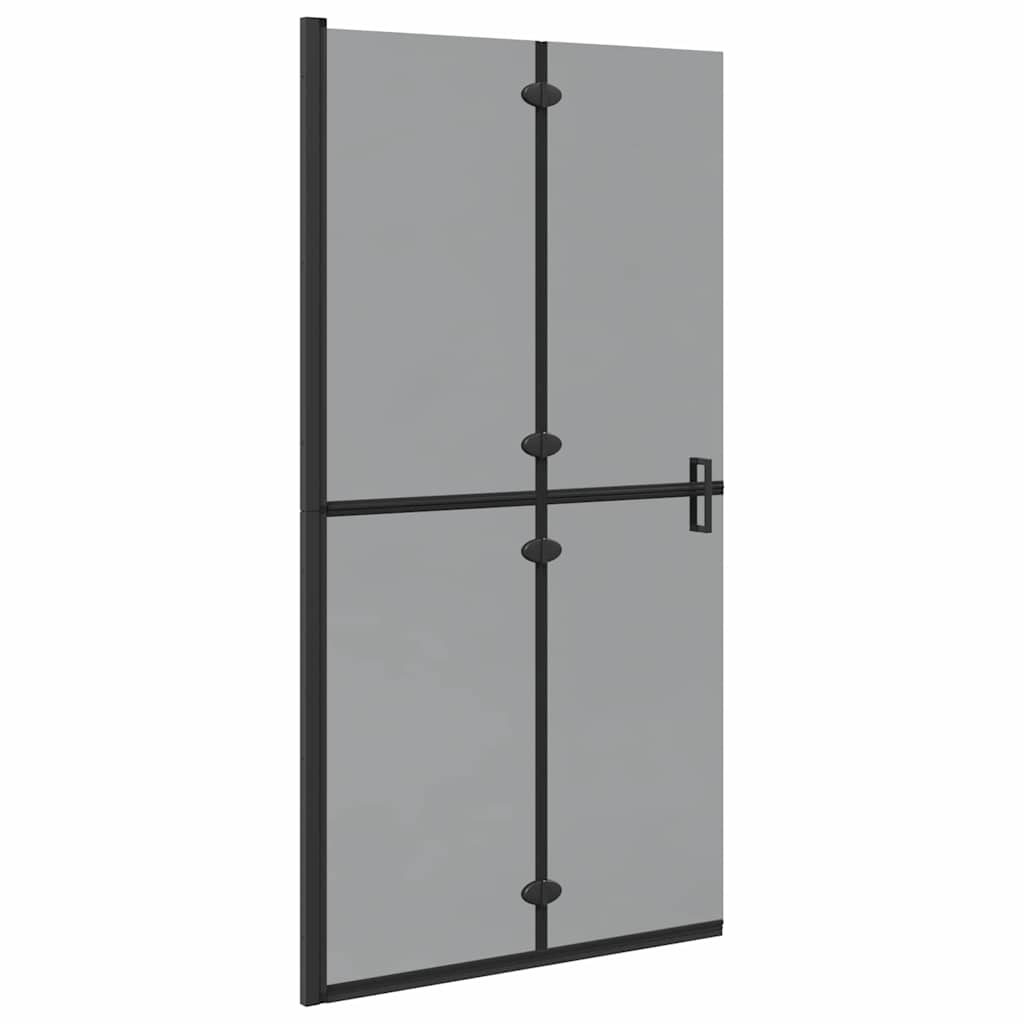 Walk-In Shower Wall Folding Black 100 x 6.5 x 190 cm