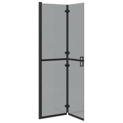 Walk-In Shower Wall Folding Black 100 x 6.5 x 190 cm