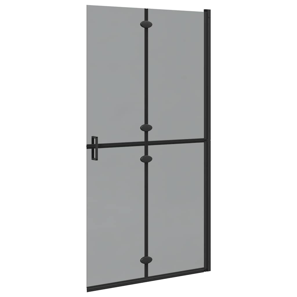 Walk-In Shower Wall Folding Black 100 x 6.5 x 190 cm
