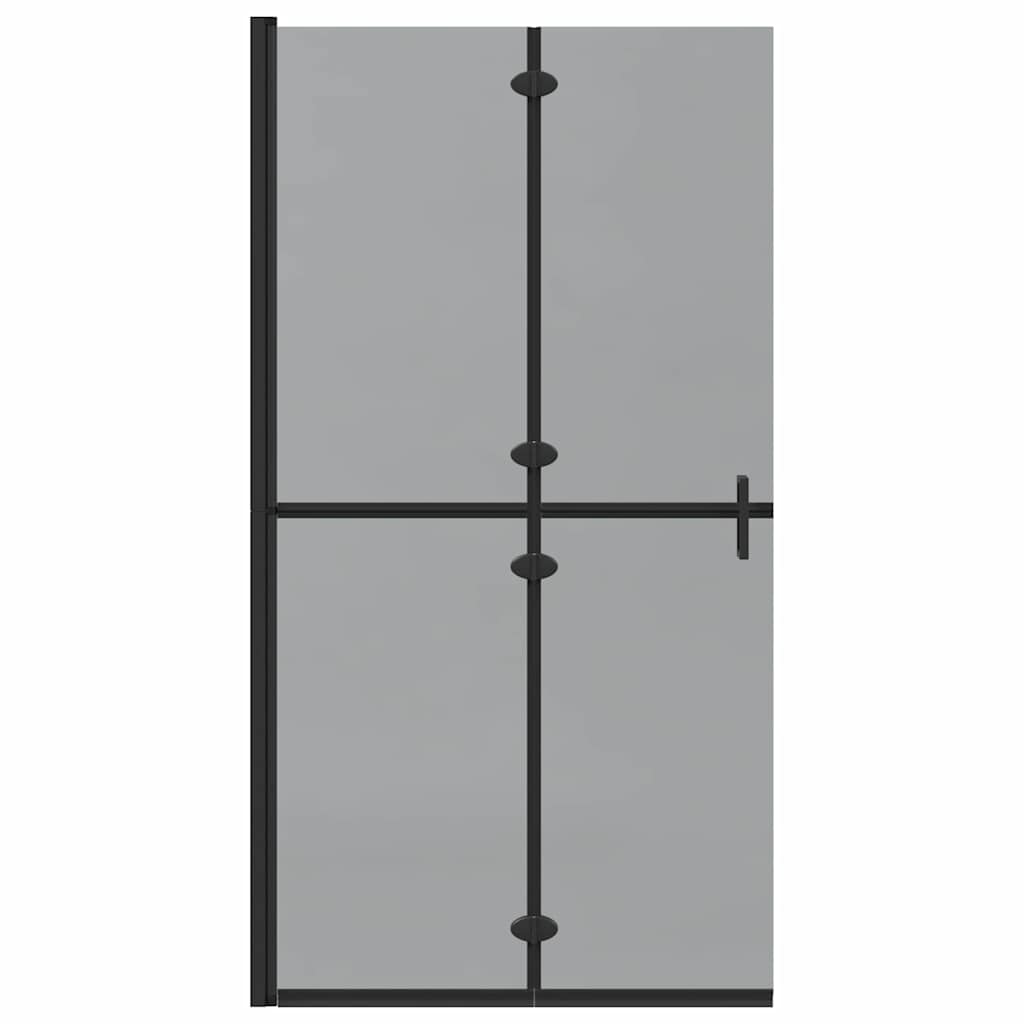 Walk-In Shower Wall Folding Black 100 x 6.5 x 190 cm