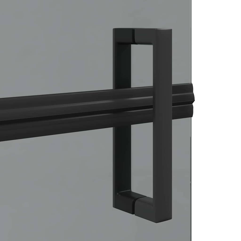 Walk-In Shower Wall Folding Black 110 x 6.5 x 190 cm