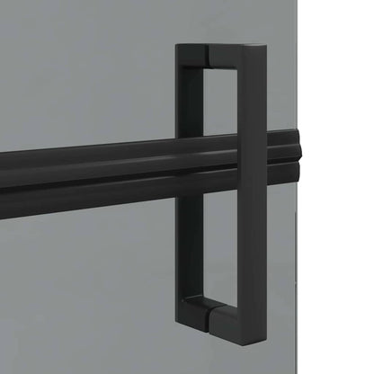 Walk-In Shower Wall Folding Black 110 x 6.5 x 190 cm