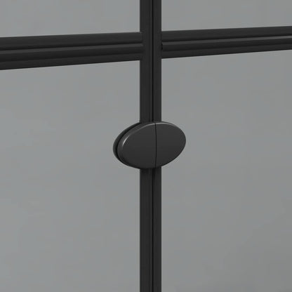 Walk-In Shower Wall Folding Black 110 x 6.5 x 190 cm