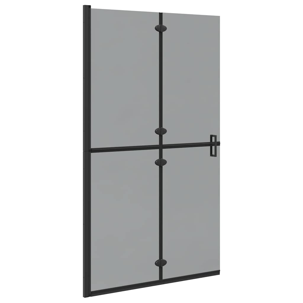 Walk-In Shower Wall Folding Black 110 x 6.5 x 190 cm