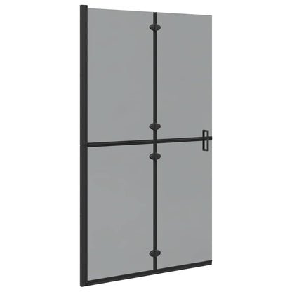 Walk-In Shower Wall Folding Black 110 x 6.5 x 190 cm