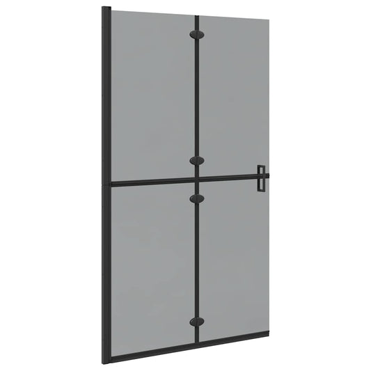 Walk-In Shower Wall Folding Black 110 x 6.5 x 190 cm