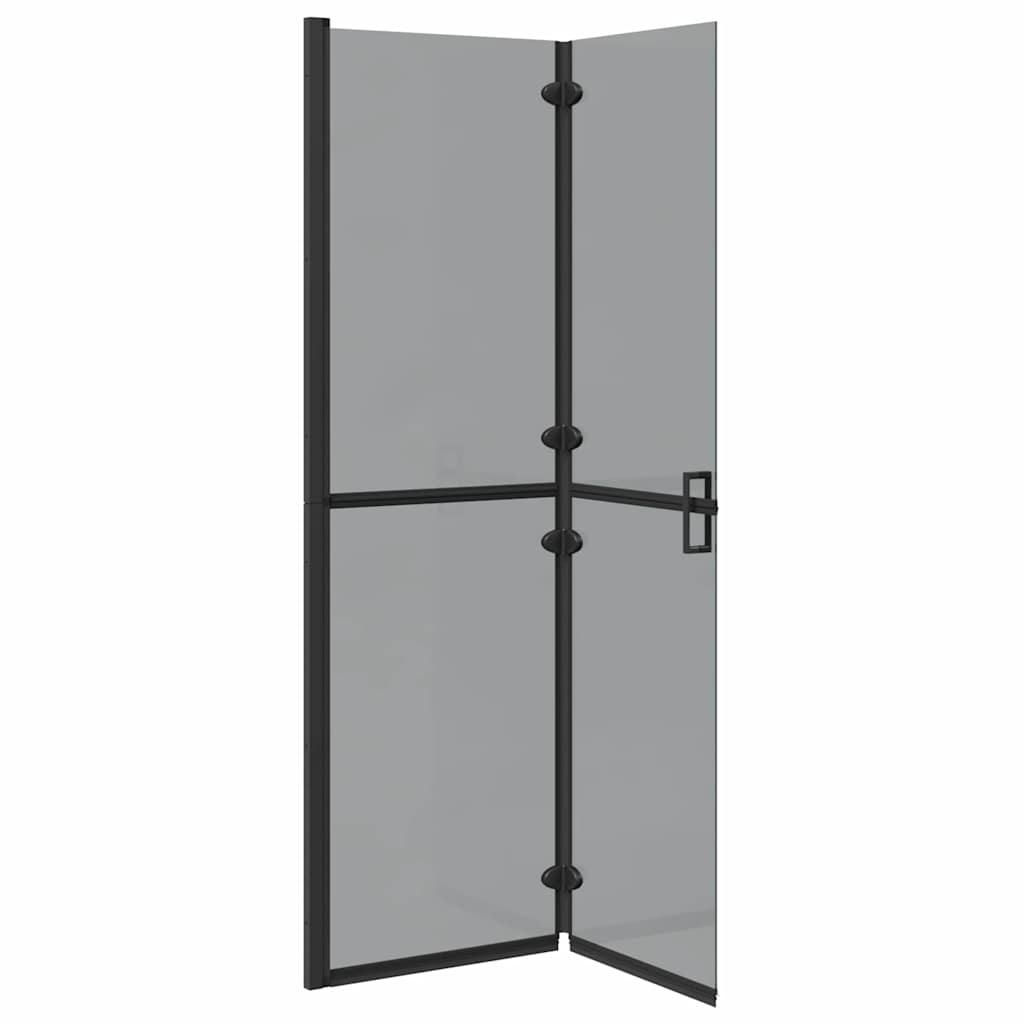 Walk-In Shower Wall Folding Black 110 x 6.5 x 190 cm