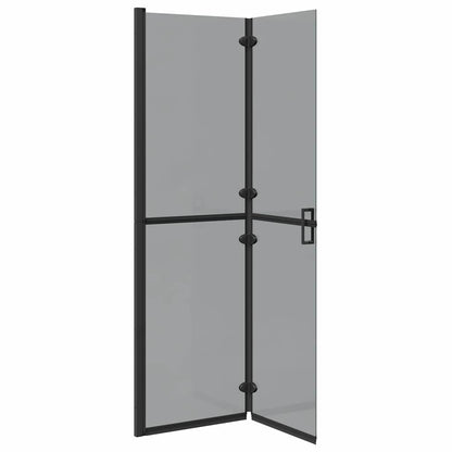 Walk-In Shower Wall Folding Black 110 x 6.5 x 190 cm