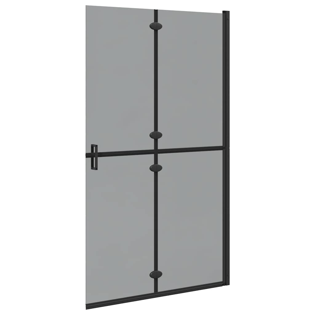 Walk-In Shower Wall Folding Black 110 x 6.5 x 190 cm
