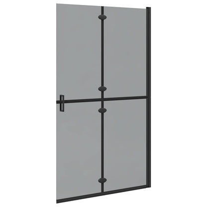 Walk-In Shower Wall Folding Black 110 x 6.5 x 190 cm