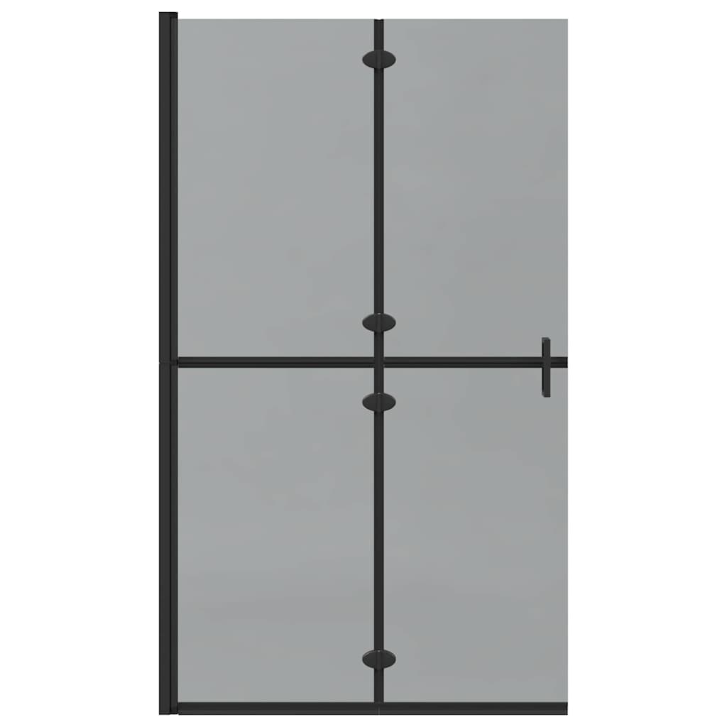 Walk-In Shower Wall Folding Black 110 x 6.5 x 190 cm