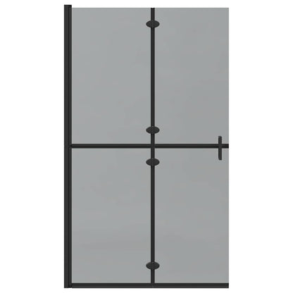 Walk-In Shower Wall Folding Black 110 x 6.5 x 190 cm
