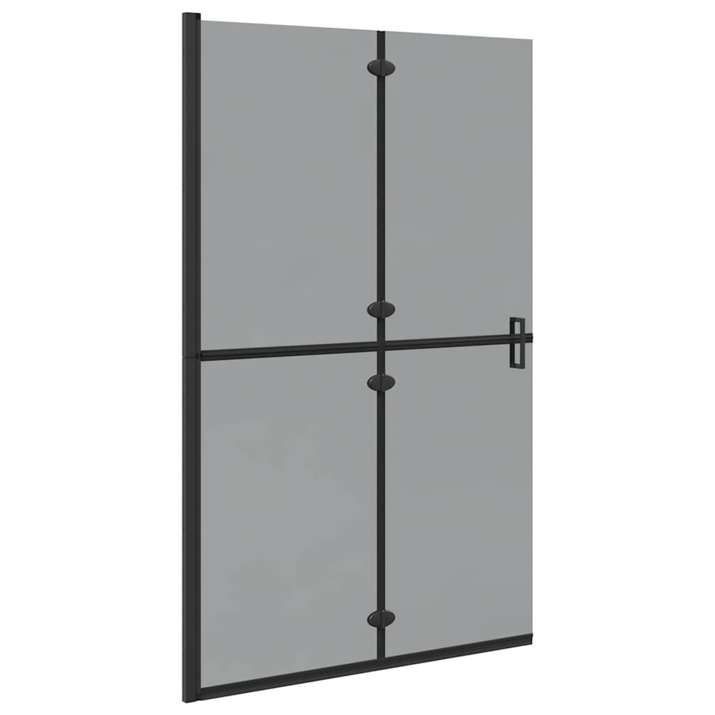 Walk-In Shower Wall Folding Black 120 x 6.5 x 190 cm