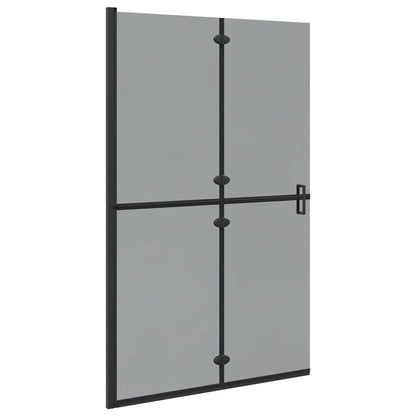 Walk-In Shower Wall Folding Black 120 x 6.5 x 190 cm