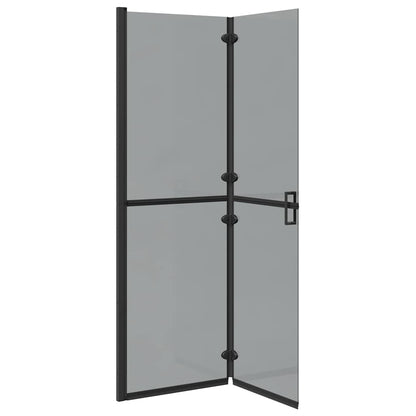 Walk-In Shower Wall Folding Black 120 x 6.5 x 190 cm