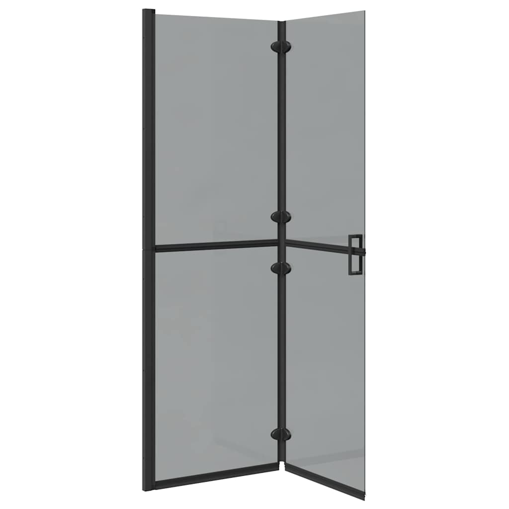 Walk-In Shower Wall Folding Black 120 x 6.5 x 190 cm