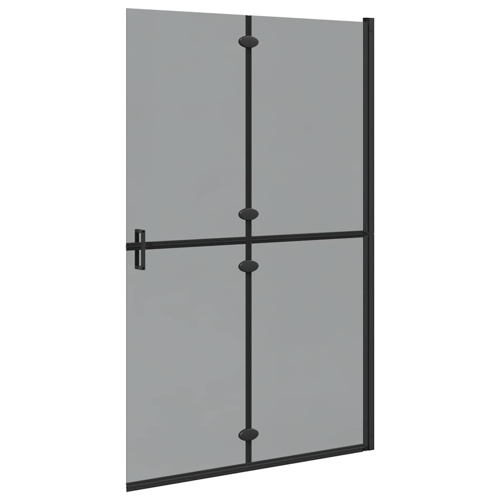 Walk-In Shower Wall Folding Black 120 x 6.5 x 190 cm