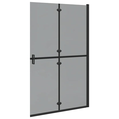Walk-In Shower Wall Folding Black 120 x 6.5 x 190 cm