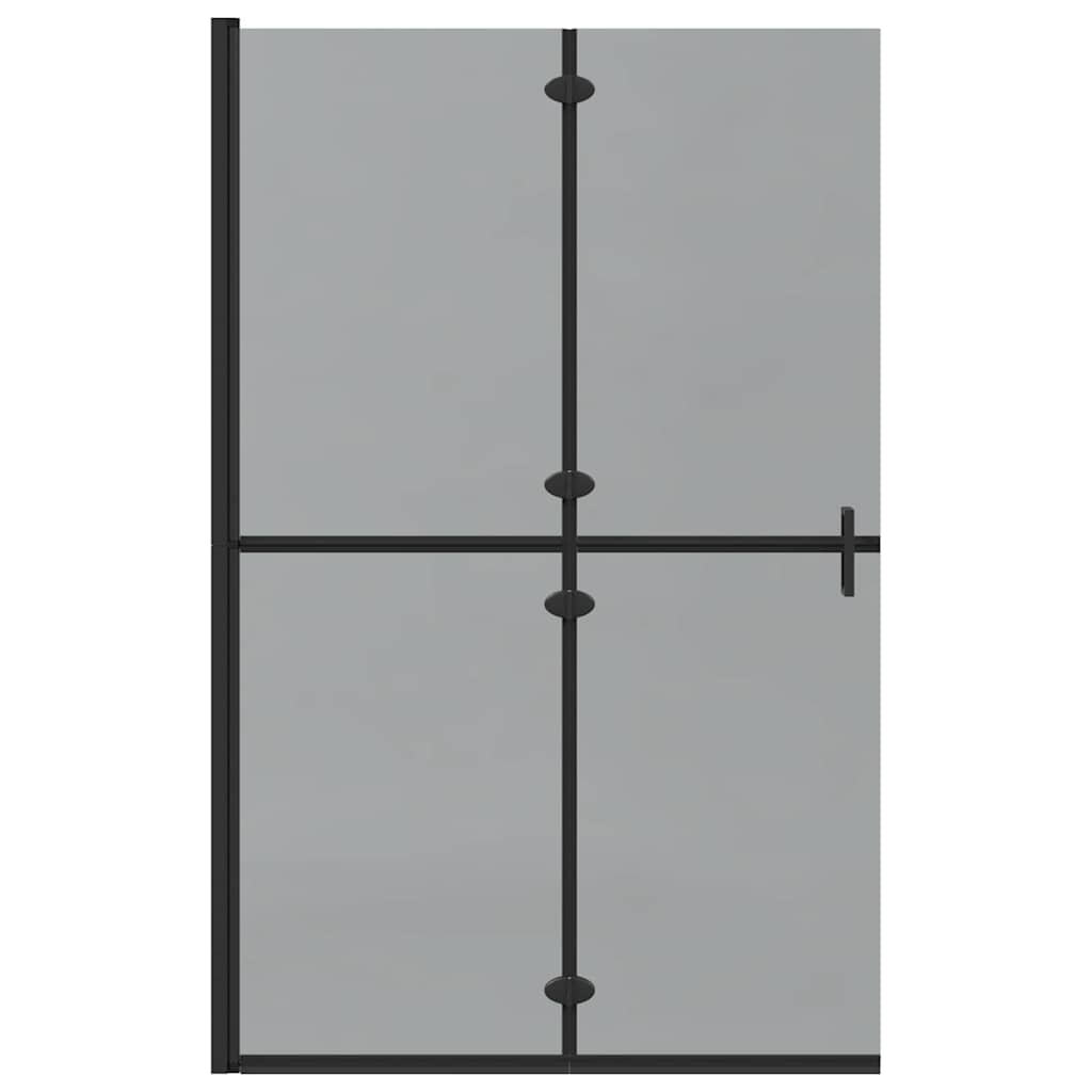 Walk-In Shower Wall Folding Black 120 x 6.5 x 190 cm