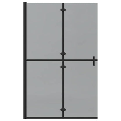 Walk-In Shower Wall Folding Black 120 x 6.5 x 190 cm