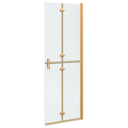 Walk-In Shower Wall Folding Gold 70 x 6.5 x 190 cm