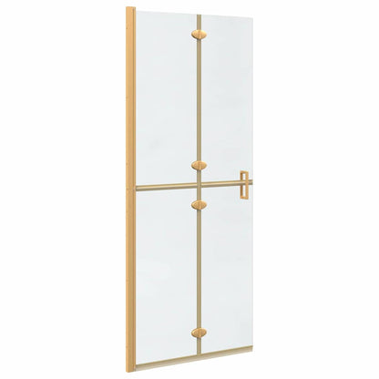 Walk-In Shower Wall Folding Gold 80 x 6.5 x 190 cm