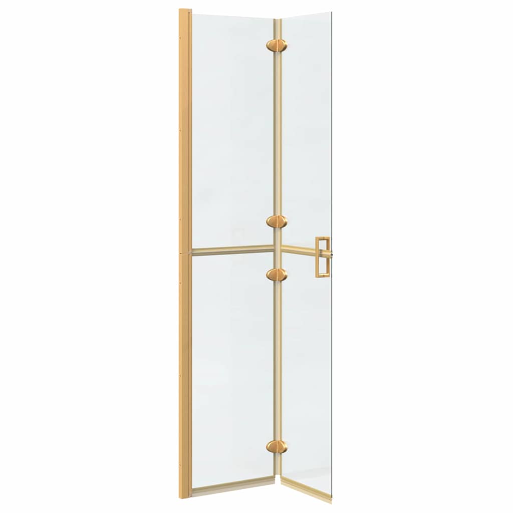 Walk-In Shower Wall Folding Gold 80 x 6.5 x 190 cm