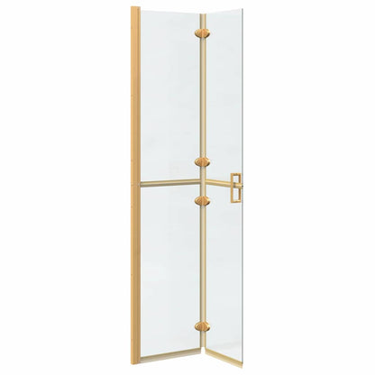 Walk-In Shower Wall Folding Gold 80 x 6.5 x 190 cm