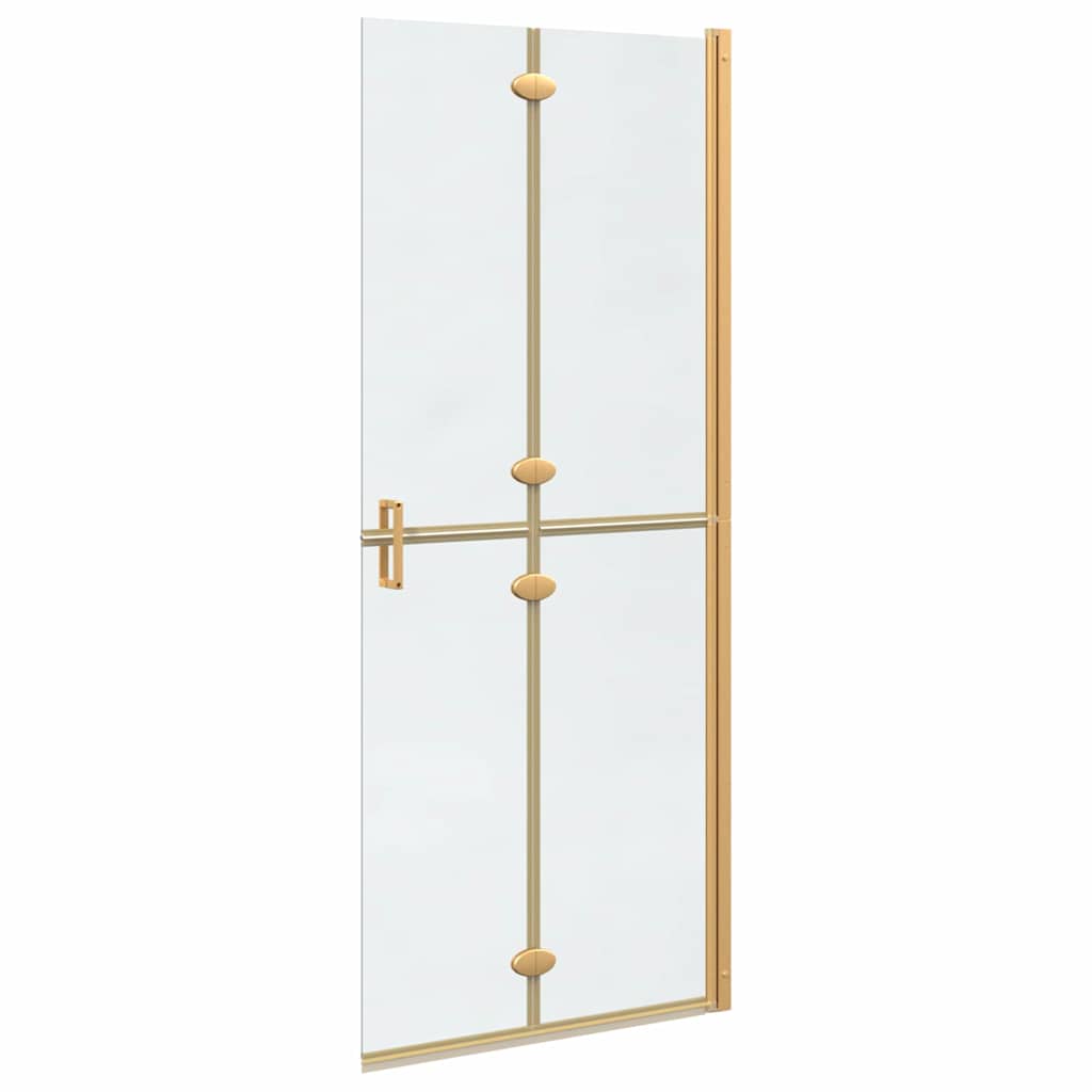 Walk-In Shower Wall Folding Gold 80 x 6.5 x 190 cm