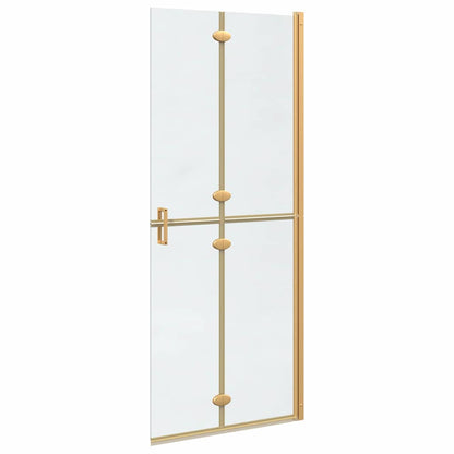 Walk-In Shower Wall Folding Gold 80 x 6.5 x 190 cm