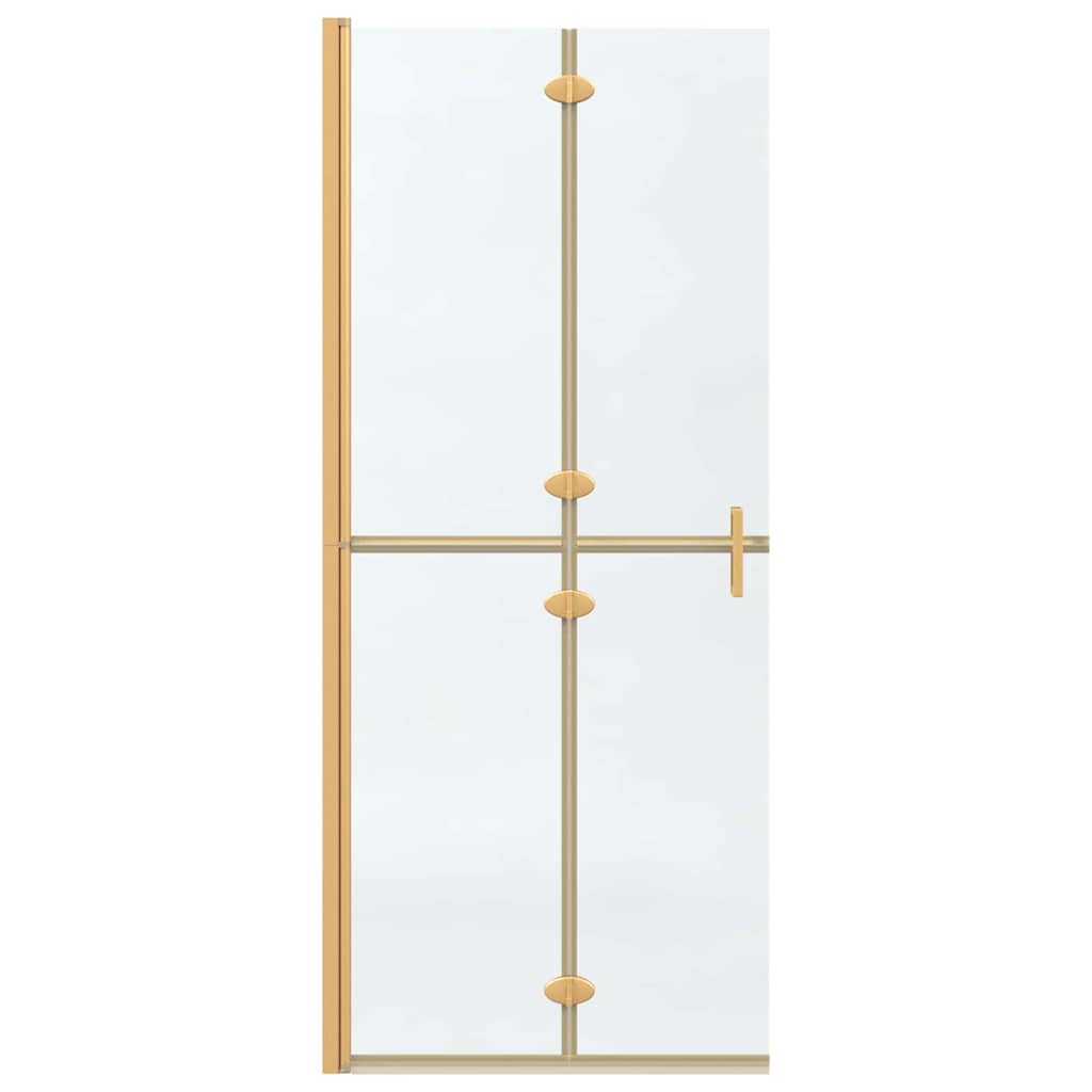Walk-In Shower Wall Folding Gold 80 x 6.5 x 190 cm