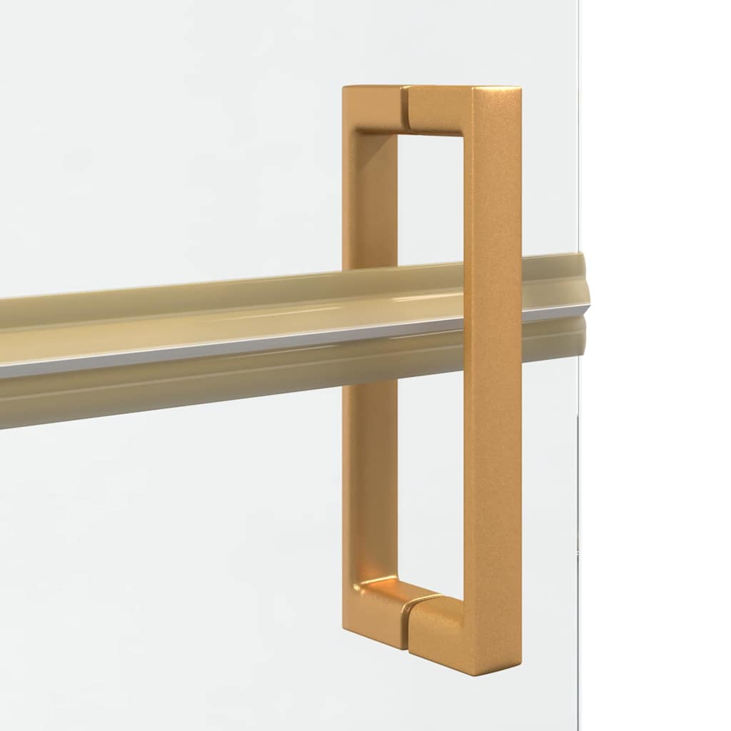 Walk-In Shower Wall Folding Gold 90 x 6.5 x 190 cm