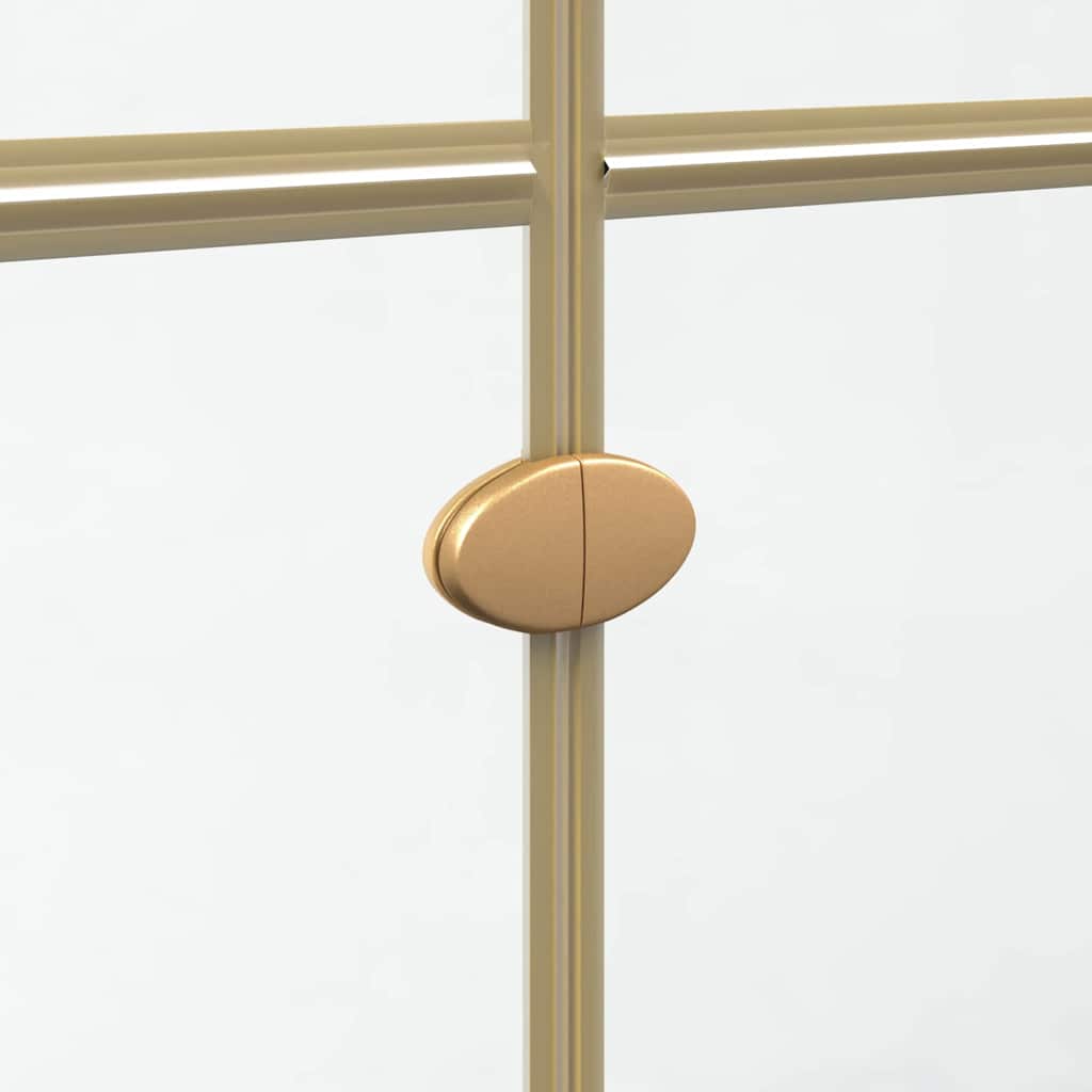 Walk-In Shower Wall Folding Gold 90 x 6.5 x 190 cm