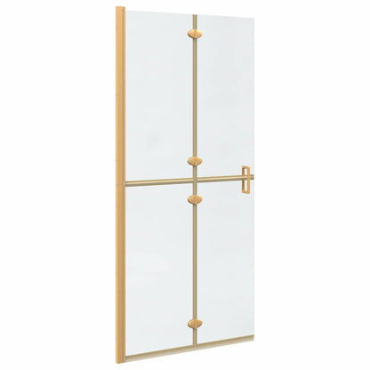 Walk-In Shower Wall Folding Gold 90 x 6.5 x 190 cm