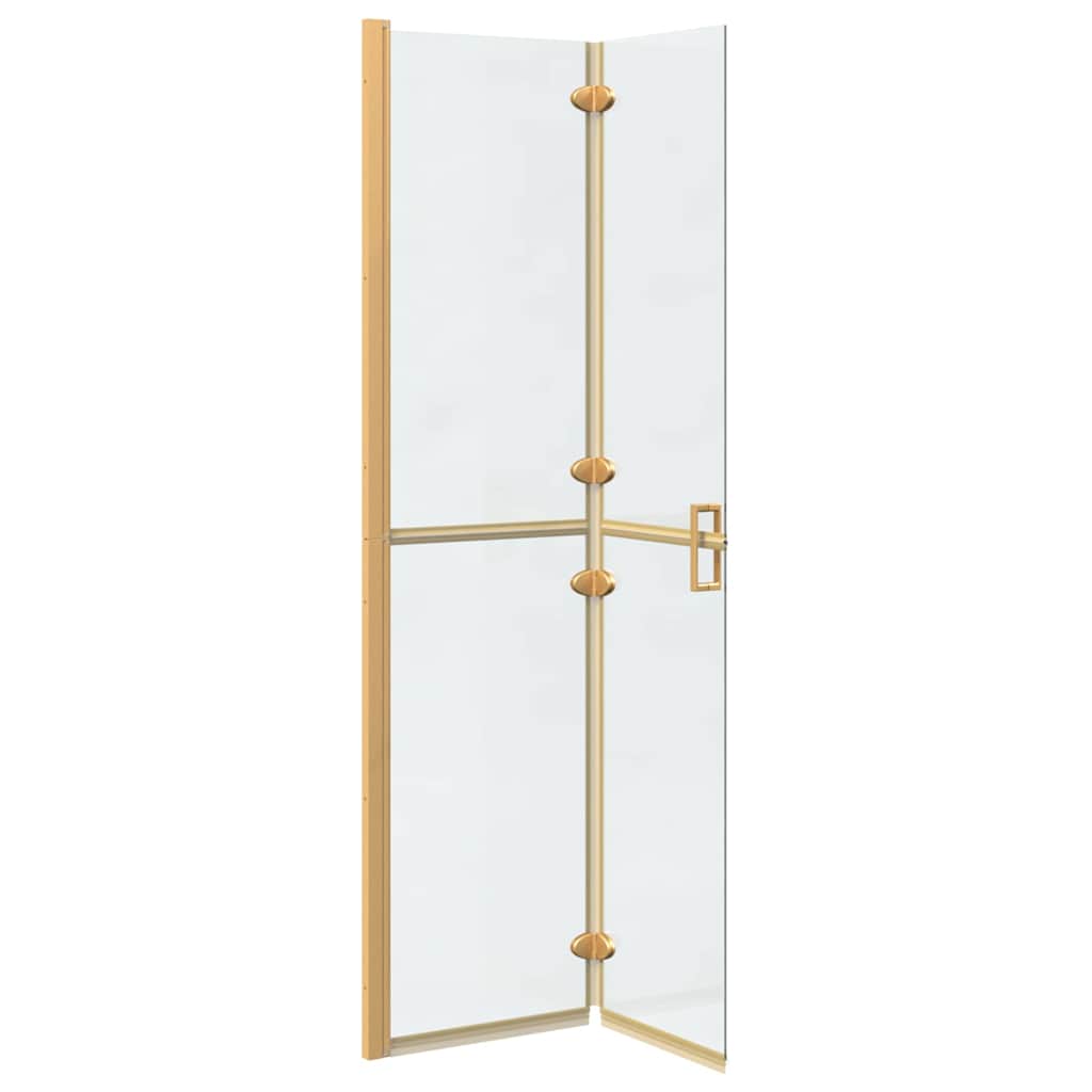 Walk-In Shower Wall Folding Gold 90 x 6.5 x 190 cm