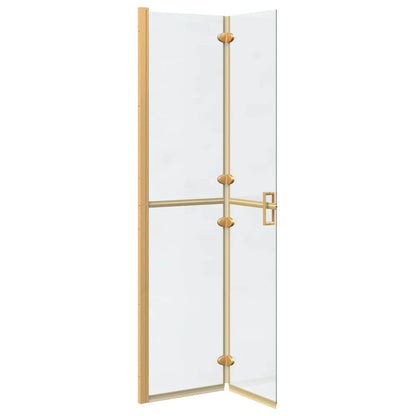 Walk-In Shower Wall Folding Gold 90 x 6.5 x 190 cm