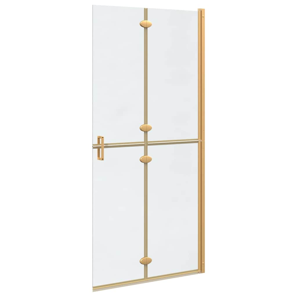 Walk-In Shower Wall Folding Gold 90 x 6.5 x 190 cm