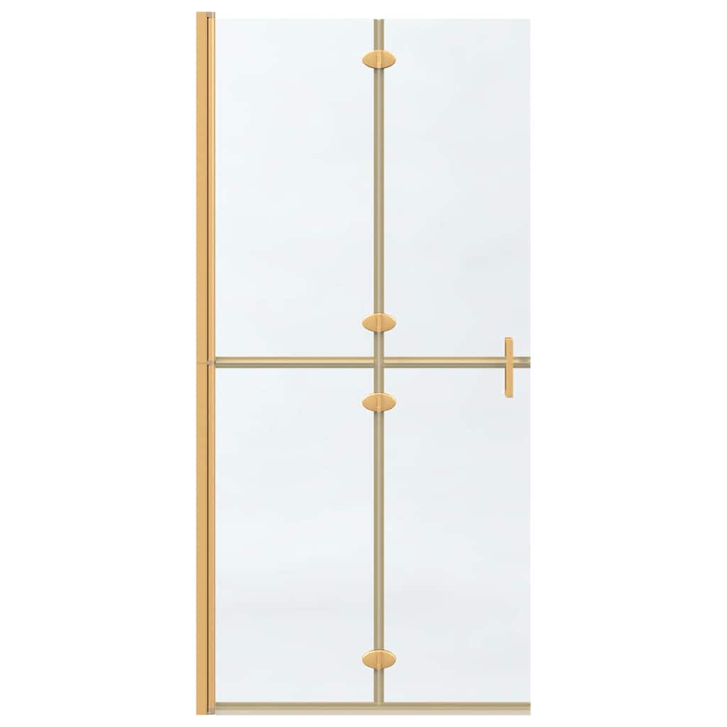 Walk-In Shower Wall Folding Gold 90 x 6.5 x 190 cm