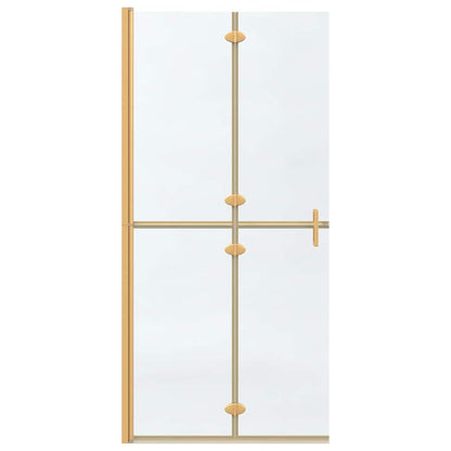 Walk-In Shower Wall Folding Gold 90 x 6.5 x 190 cm