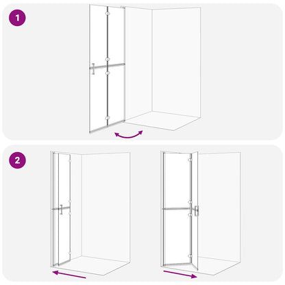 Walk-In Shower Wall Folding Gold 90 x 6.5 x 190 cm